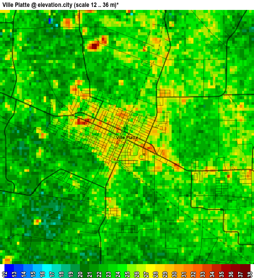 Ville Platte elevation map