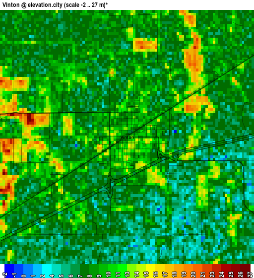 Vinton elevation map