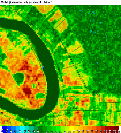 Violet elevation map