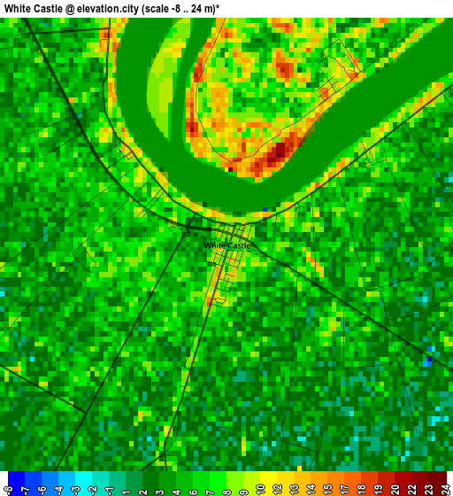 White Castle elevation map