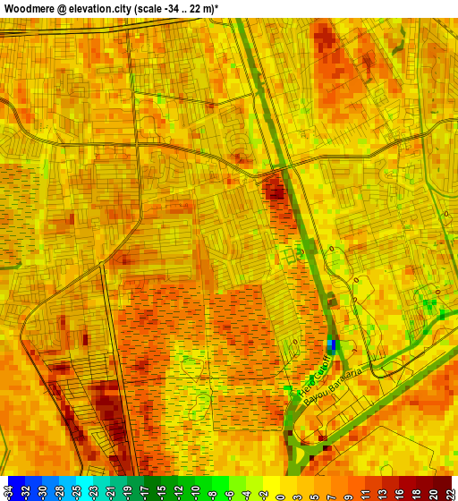 Woodmere elevation map