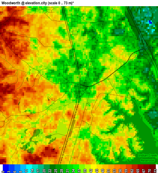 Woodworth elevation map