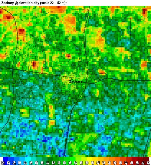 Zachary elevation map