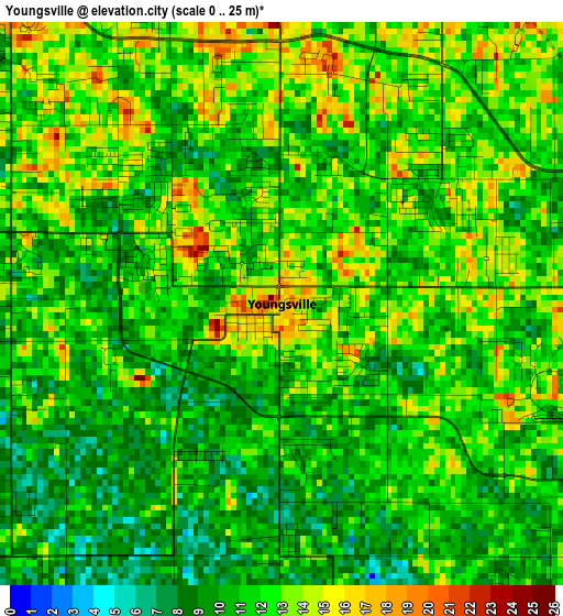 Youngsville elevation map