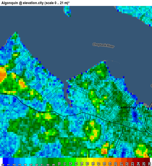 Algonquin elevation map