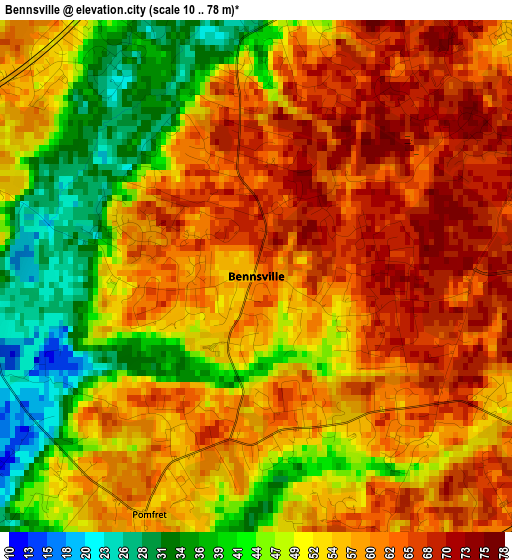 Bennsville elevation map