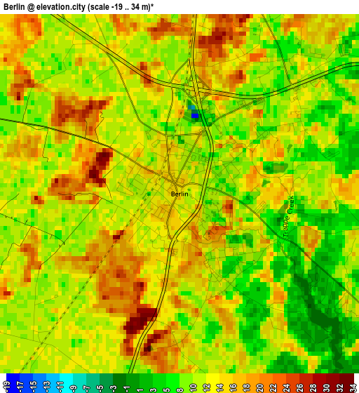 Berlin elevation map