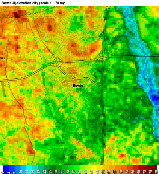 Bowie elevation map