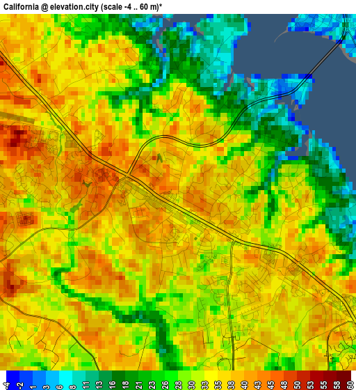 California elevation map