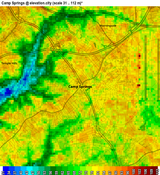 Camp Springs elevation map