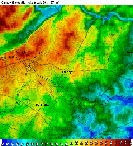 Carney elevation map