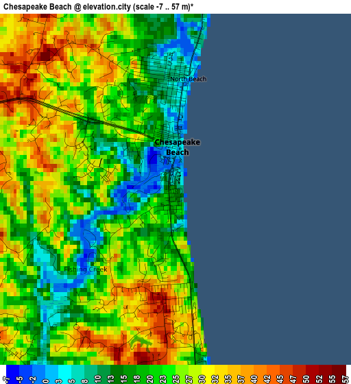 Chesapeake Beach elevation map