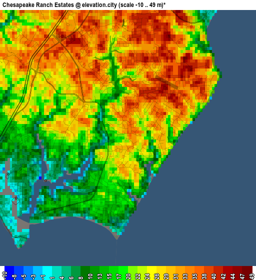 Chesapeake Ranch Estates elevation map