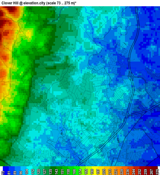 Clover Hill elevation map