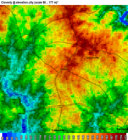 Cloverly elevation map