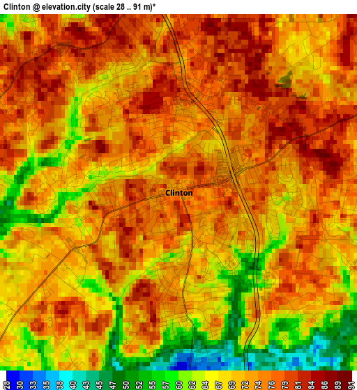 Clinton elevation map