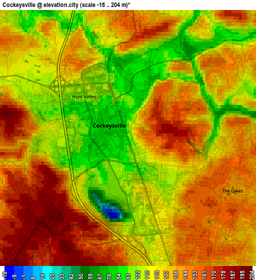 Cockeysville elevation map