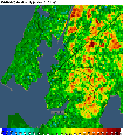 Crisfield elevation map