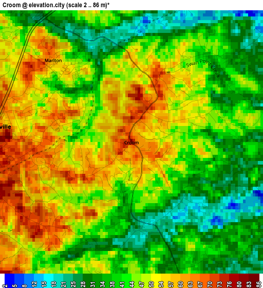 Croom elevation map