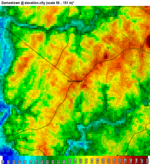 Darnestown elevation map