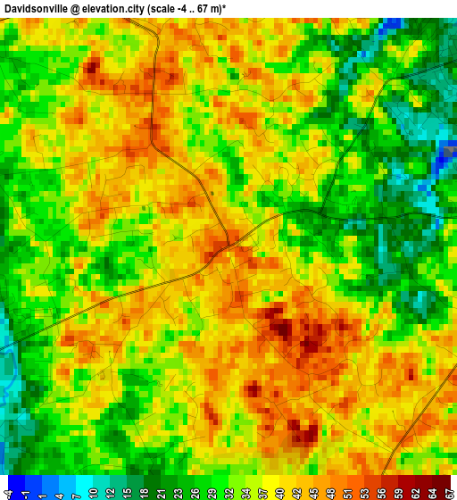 Davidsonville elevation map