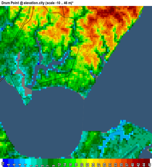 Drum Point elevation map