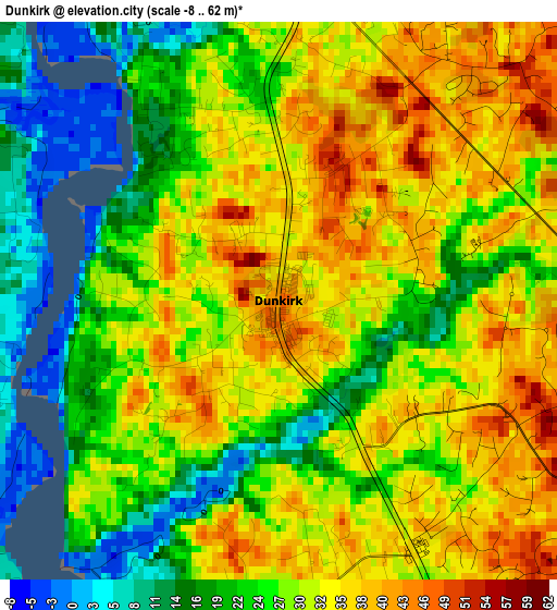 Dunkirk elevation map