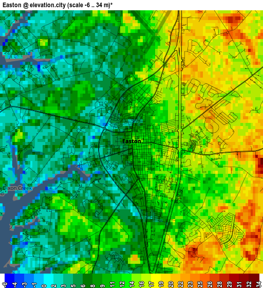 Easton elevation map