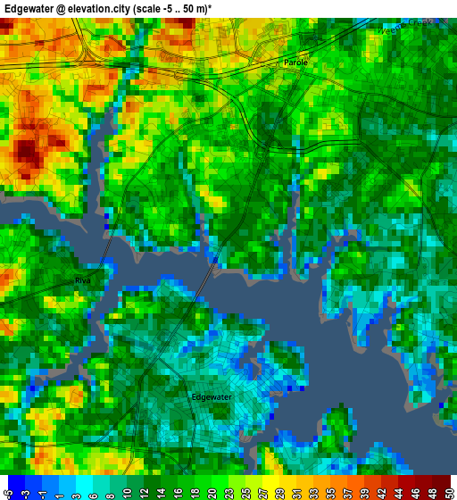 Edgewater elevation map