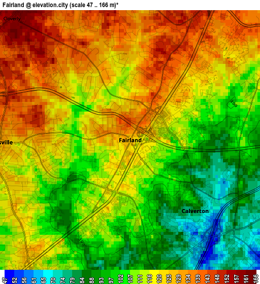 Fairland elevation map