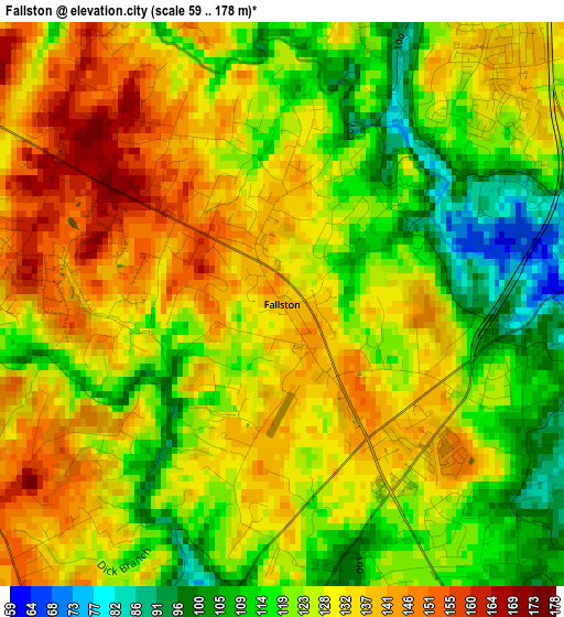 Fallston elevation map