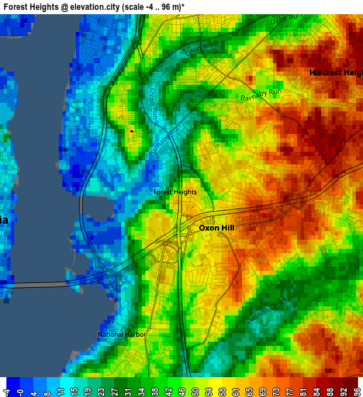 Forest Heights elevation map