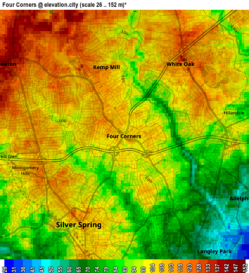 Four Corners elevation map