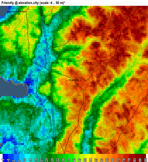 Friendly elevation map