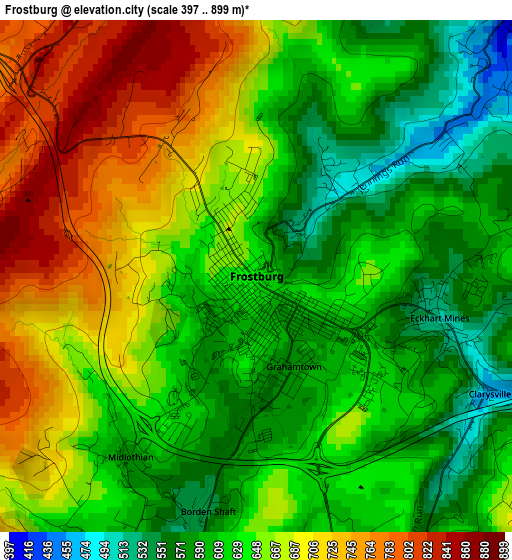 Frostburg elevation map