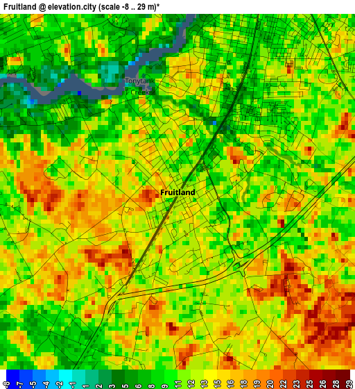 Fruitland elevation map