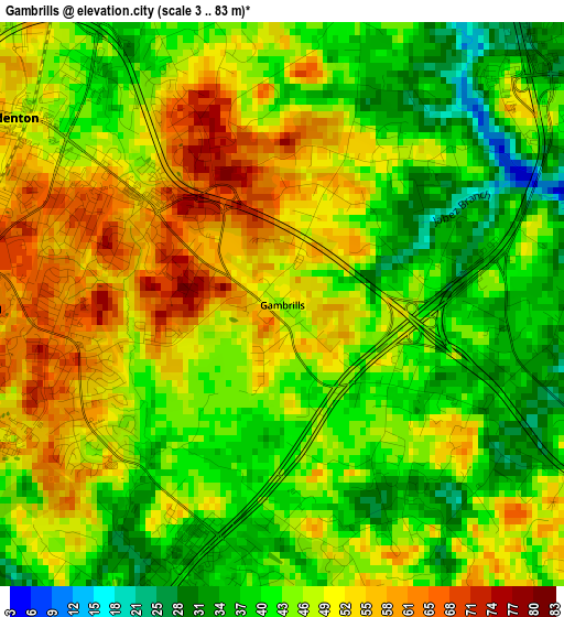 Gambrills elevation map