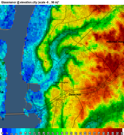 Glassmanor elevation map