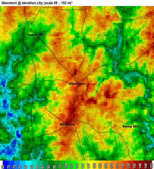 Glenmont elevation map