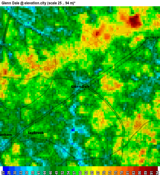 Glenn Dale elevation map