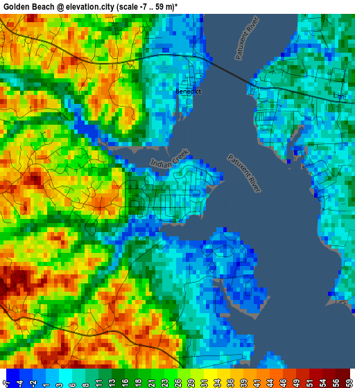 Golden Beach elevation map