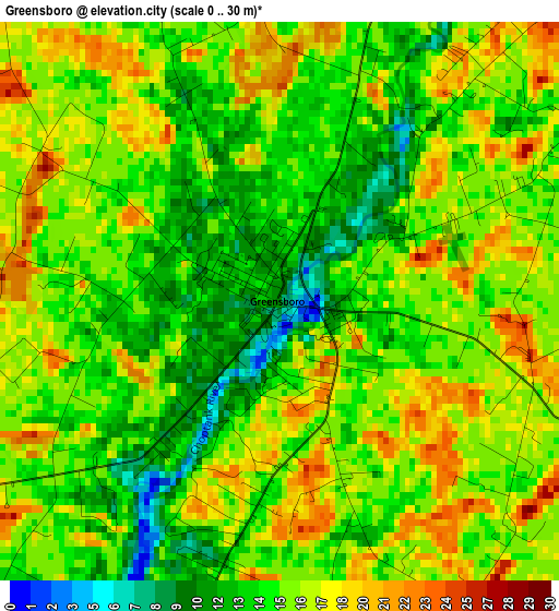 Greensboro elevation map