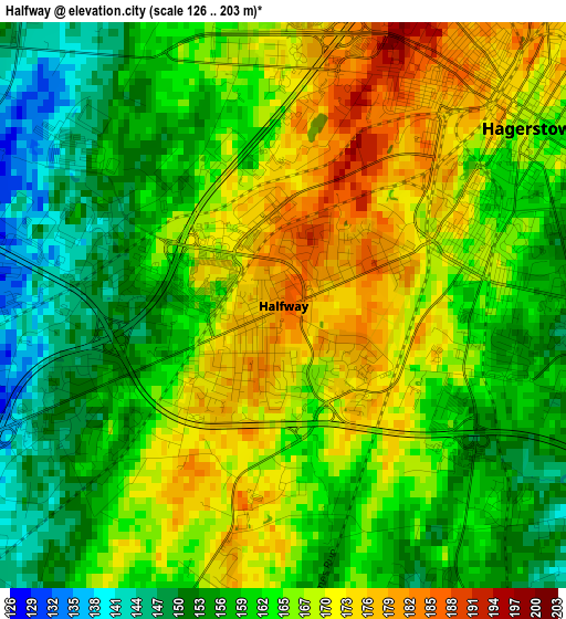 Halfway elevation map