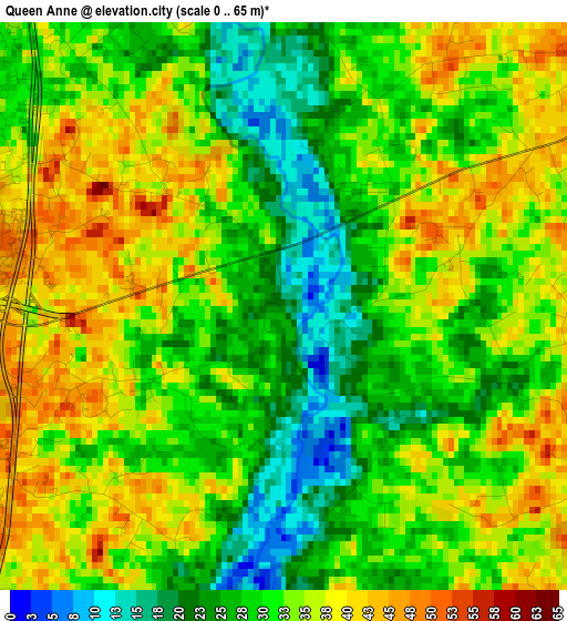 Queen Anne elevation map