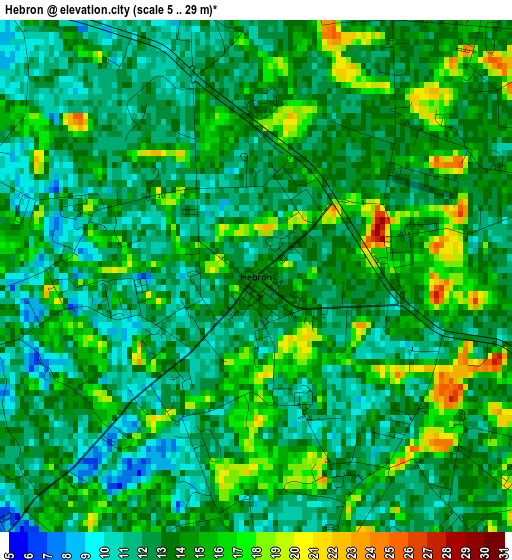 Hebron elevation map