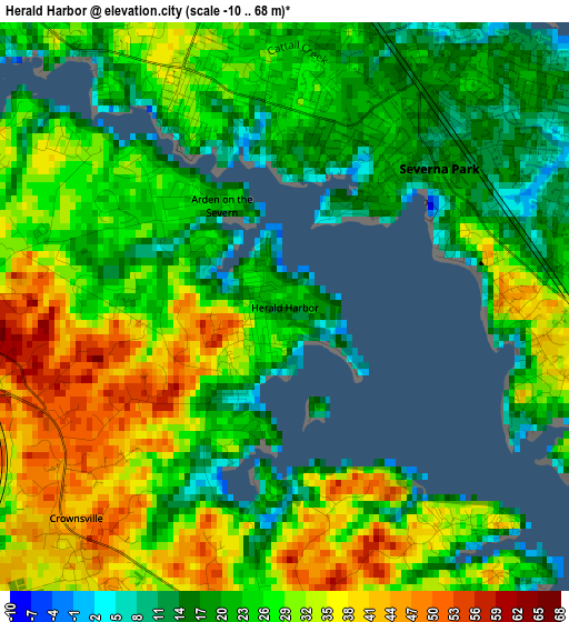 Herald Harbor elevation map