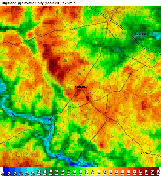 Highland elevation map