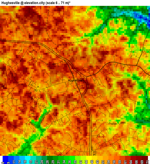 Hughesville elevation map