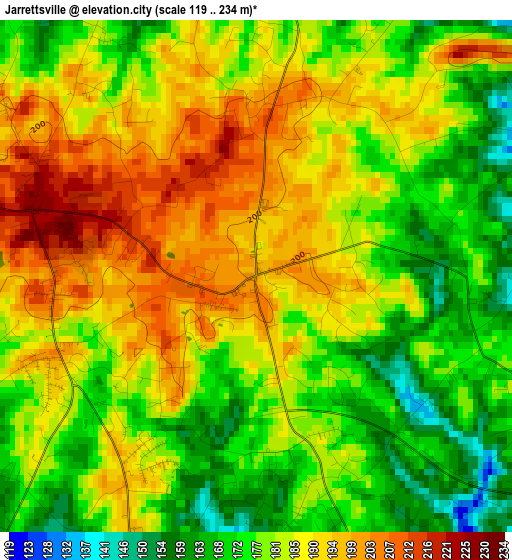 Jarrettsville elevation map