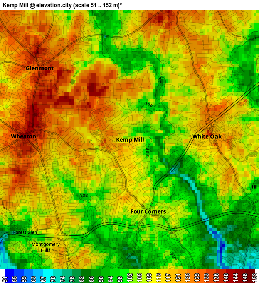 Kemp Mill elevation map